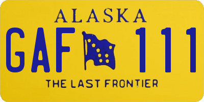 AK license plate GAF111