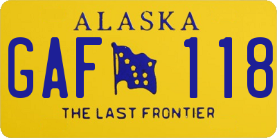 AK license plate GAF118
