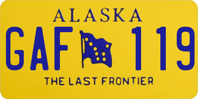 AK license plate GAF119