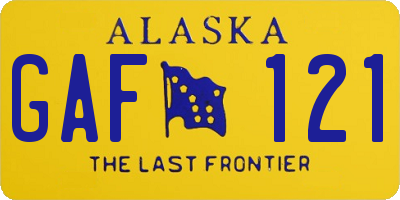 AK license plate GAF121