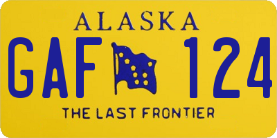 AK license plate GAF124