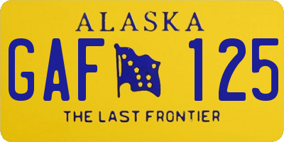 AK license plate GAF125