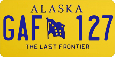 AK license plate GAF127