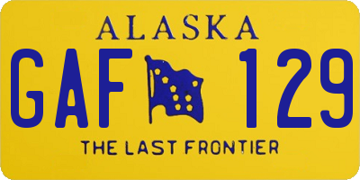 AK license plate GAF129