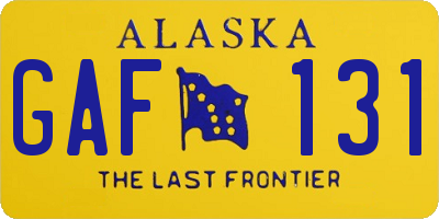 AK license plate GAF131