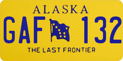 AK license plate GAF132