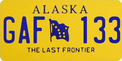 AK license plate GAF133