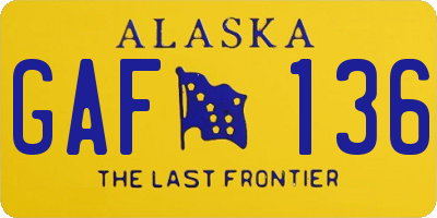 AK license plate GAF136