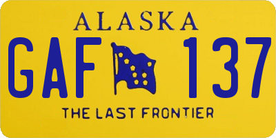 AK license plate GAF137