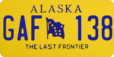 AK license plate GAF138