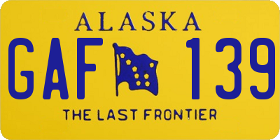 AK license plate GAF139