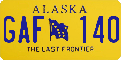 AK license plate GAF140