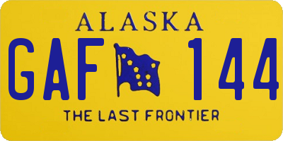 AK license plate GAF144