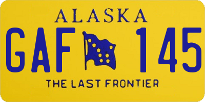 AK license plate GAF145