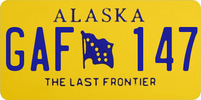 AK license plate GAF147