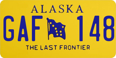 AK license plate GAF148