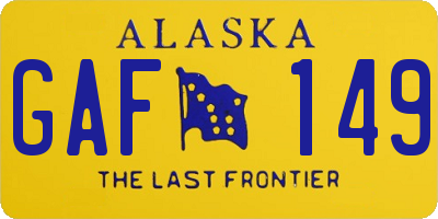 AK license plate GAF149