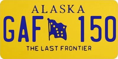 AK license plate GAF150