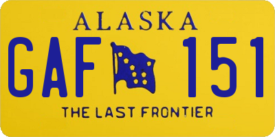 AK license plate GAF151
