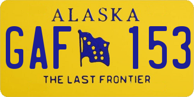 AK license plate GAF153