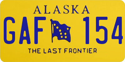 AK license plate GAF154