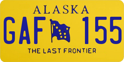 AK license plate GAF155