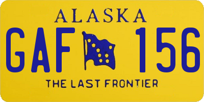 AK license plate GAF156