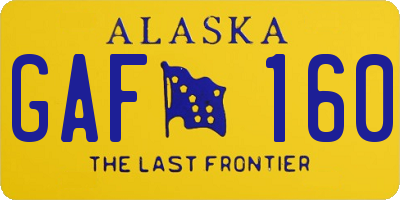 AK license plate GAF160