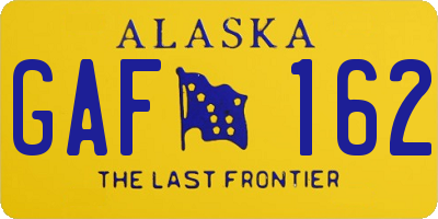 AK license plate GAF162