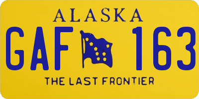 AK license plate GAF163