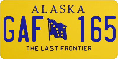 AK license plate GAF165