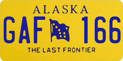 AK license plate GAF166