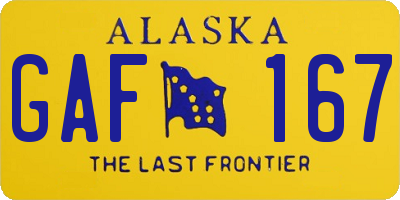 AK license plate GAF167