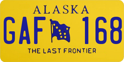 AK license plate GAF168