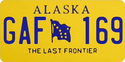 AK license plate GAF169