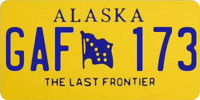 AK license plate GAF173