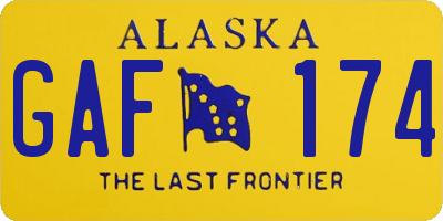 AK license plate GAF174