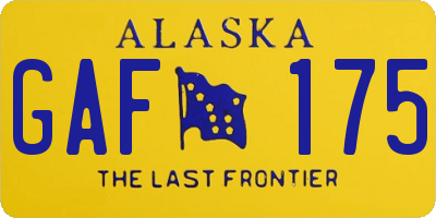 AK license plate GAF175