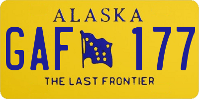 AK license plate GAF177