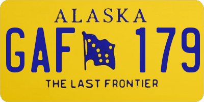 AK license plate GAF179