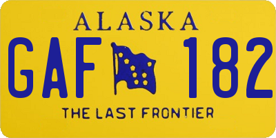 AK license plate GAF182