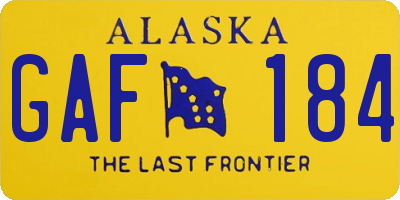 AK license plate GAF184