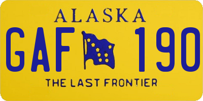 AK license plate GAF190
