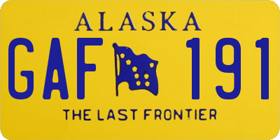 AK license plate GAF191