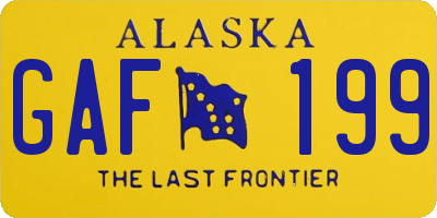 AK license plate GAF199