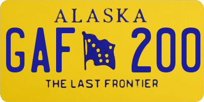 AK license plate GAF200