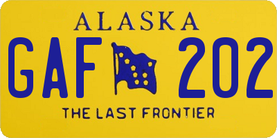 AK license plate GAF202