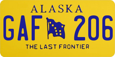 AK license plate GAF206