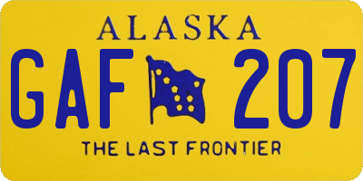 AK license plate GAF207