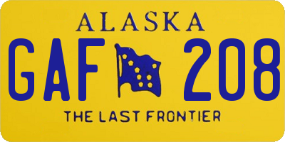 AK license plate GAF208